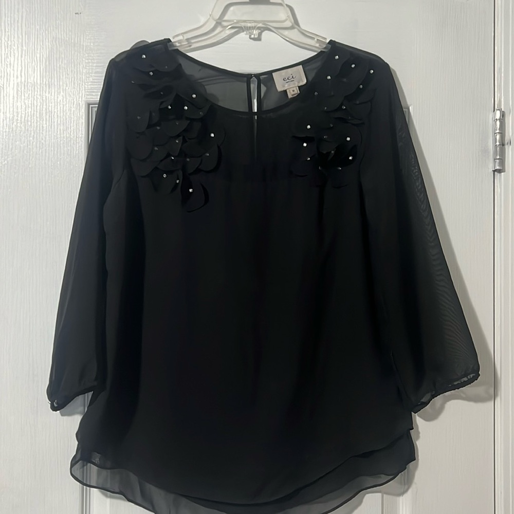 Black sheer blouse